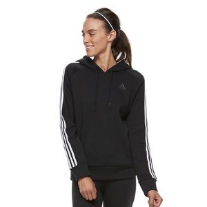 Adidas Three Stripe Classic Black Hoodie Pullover